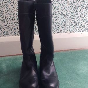Black Leather Size 9 Tall Boots